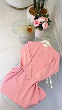 Pembe Fiyonk Düğmeli Tunik-304