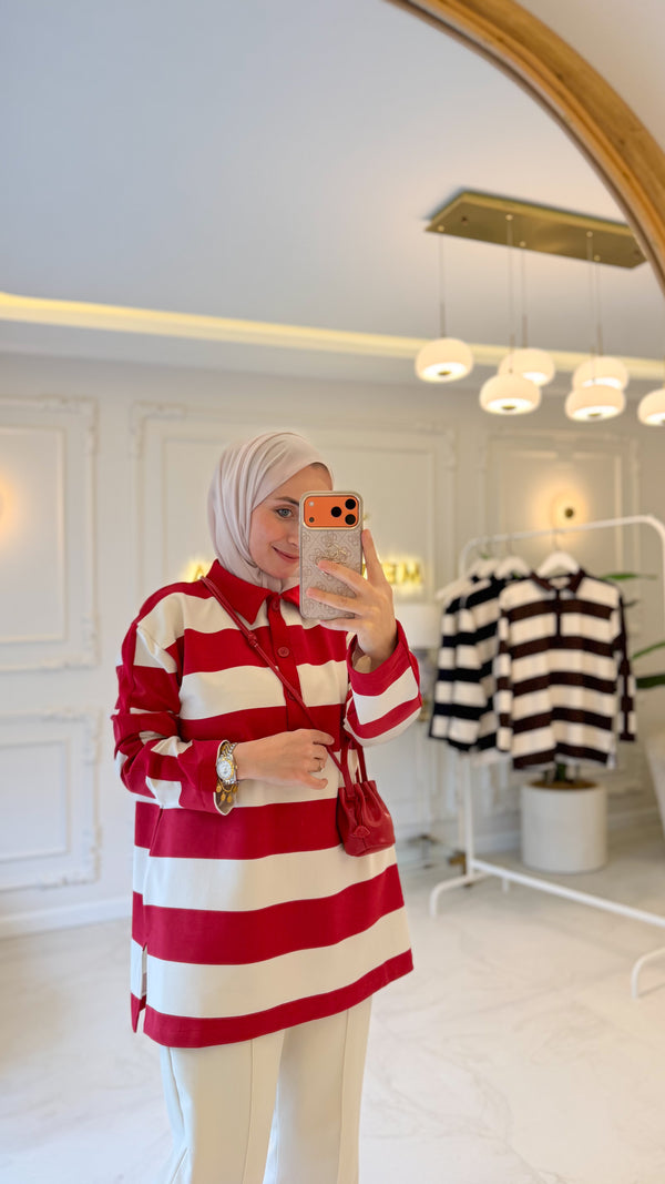 Kırmızı Line Bluz-153