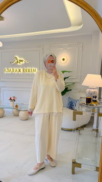 Krem Dantelli Oysho Tunik
