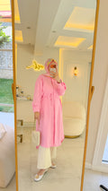 Pembe Basıc Uzun Gömlek -7731