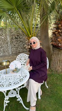Mürdüm Ribana Kol Triko Tunik-127