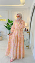 Pembe Çiçek Bahçesi Elbise