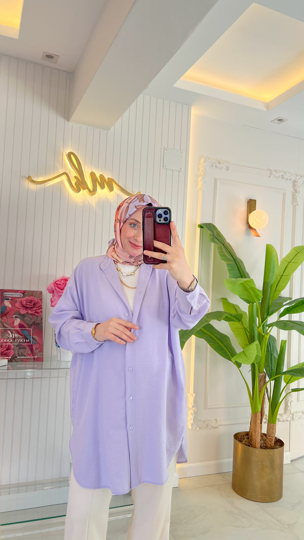 Açık Lila Soft Touch New Gömlek