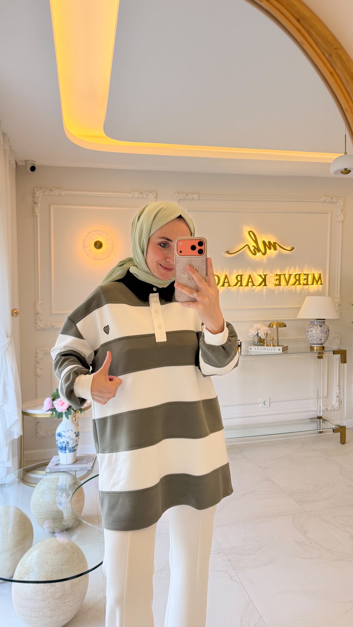 Haki Çizgili Sweat -170394