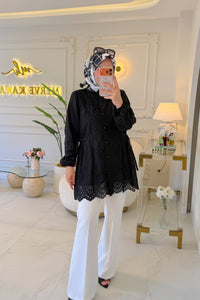 Siyah Almira Gömlek -7015