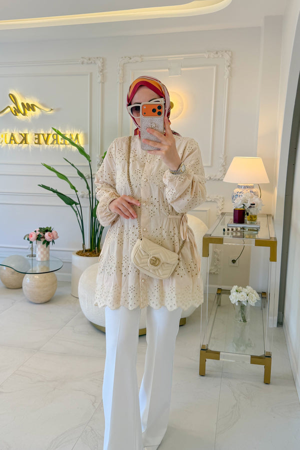 Bej Almira Gömlek -7015