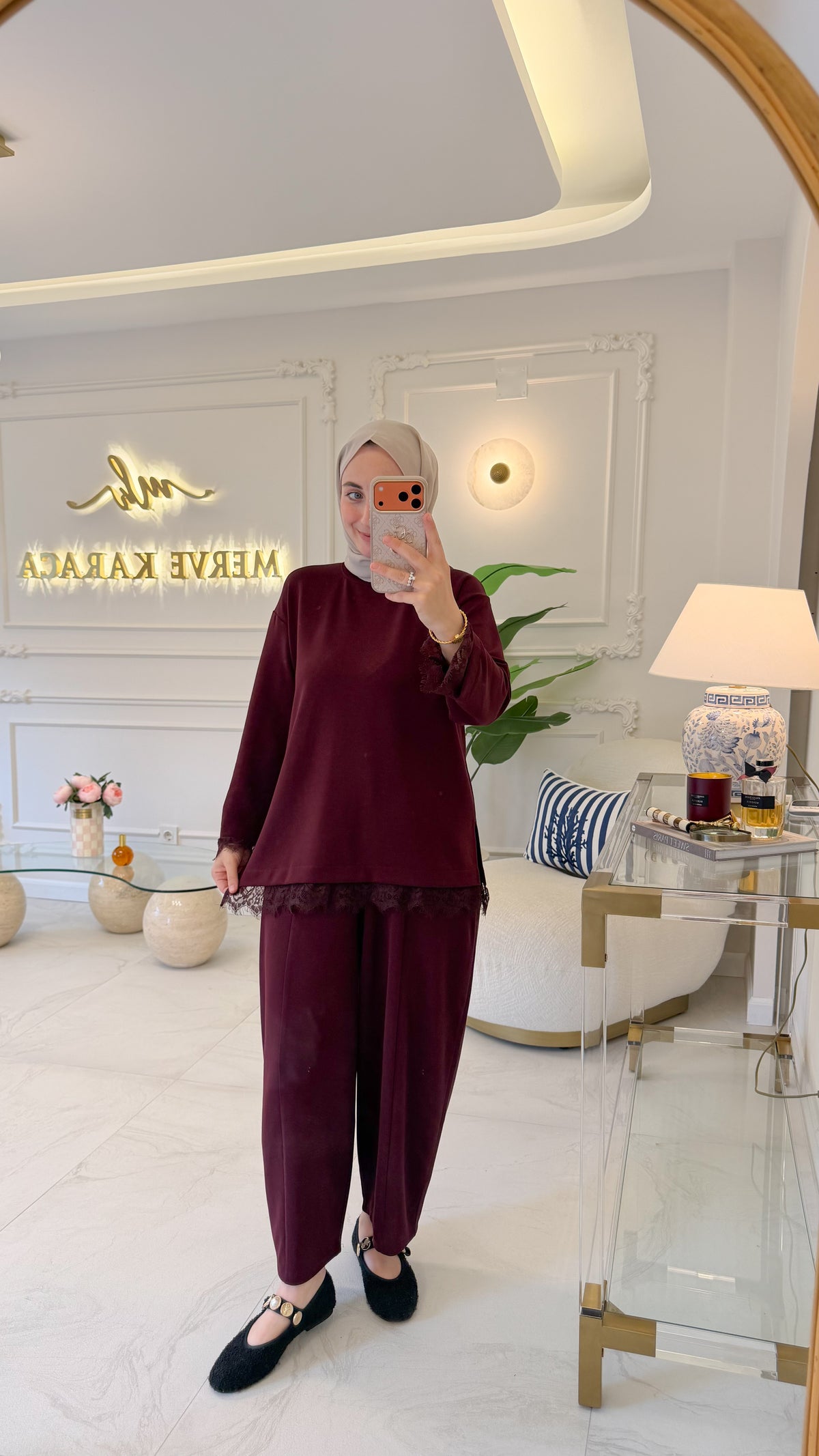 Bordo Şalvar Pantolon -1005