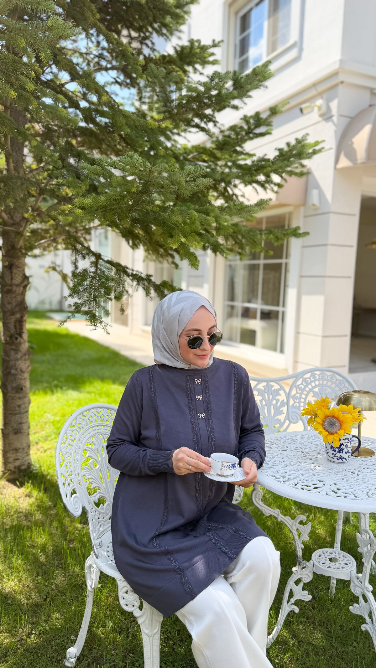 Antrasit Fiyonk Düğmeli Tunik-304