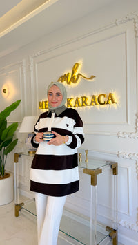 Kahverengi Çizgili Sweat -170394