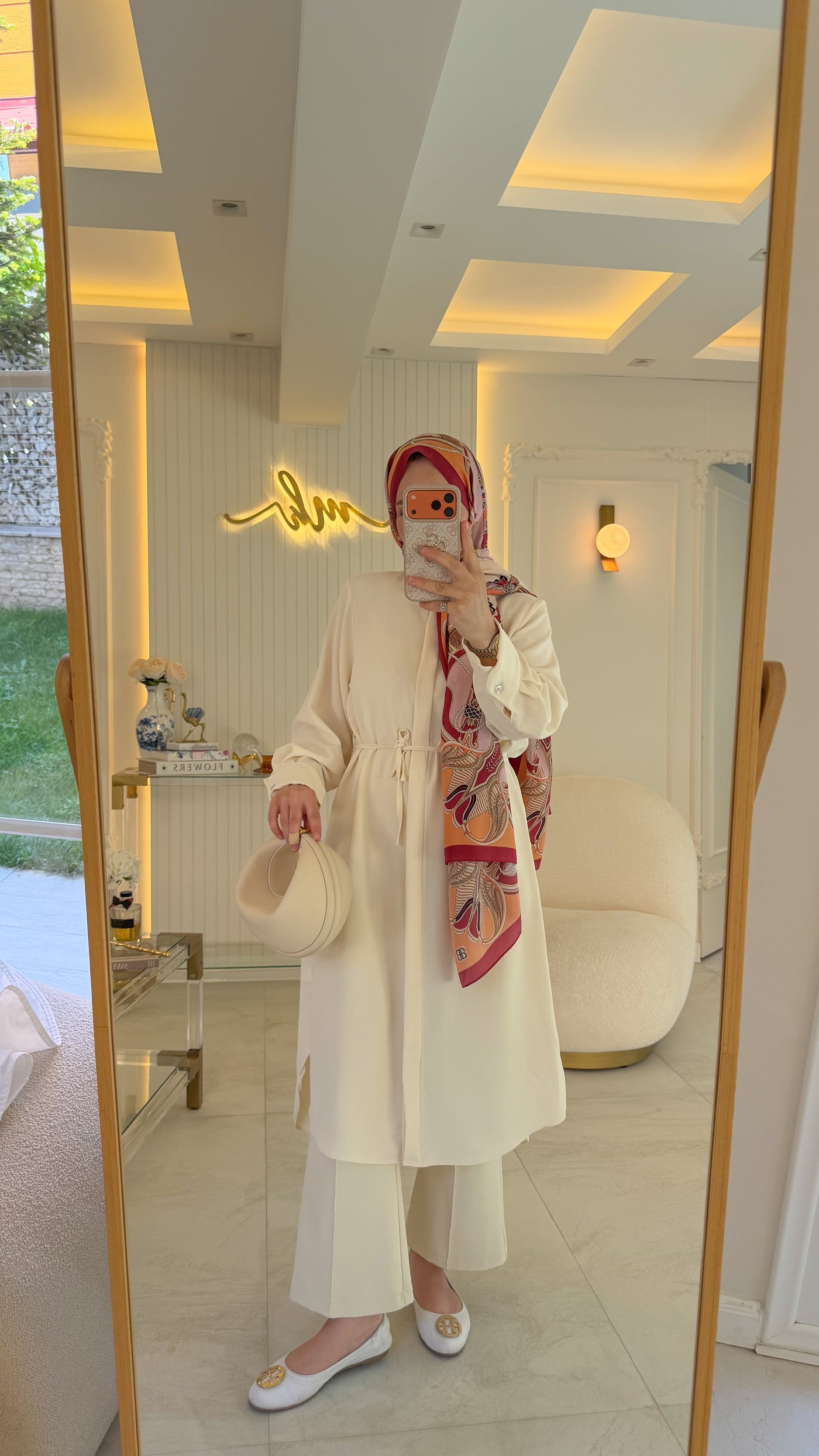 Ekru Basıc Uzun Gömlek -7731