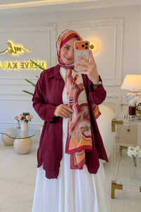 BORDO KUĞU GÜPÜRLÜ GÖMLEK