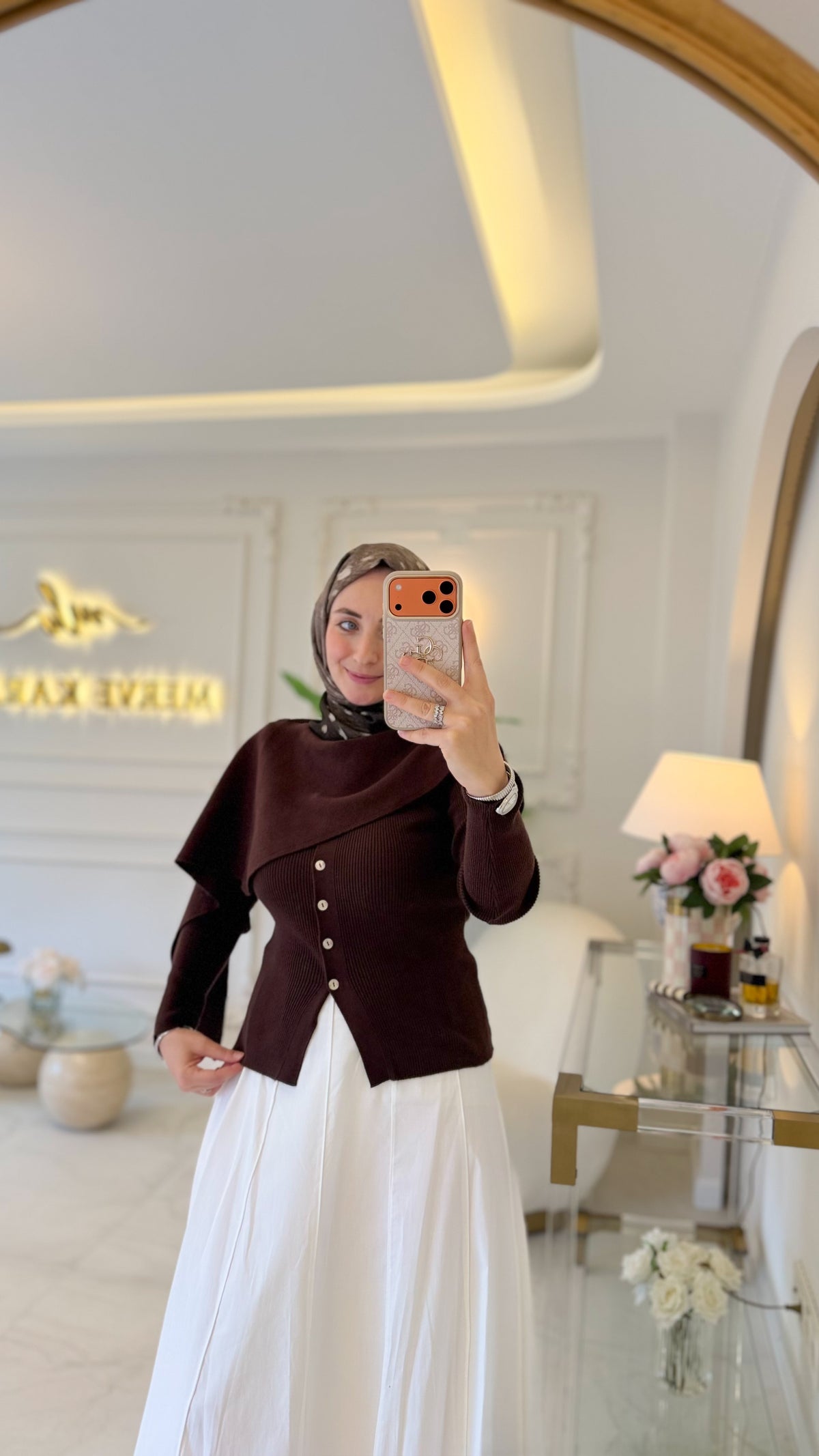 Kahverengi Fitilli Düğmeli Kısa Hırka-146029