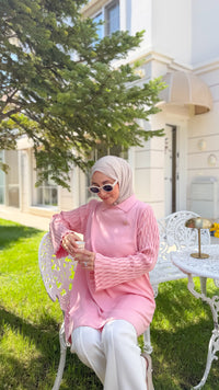 PEMBE BROŞ DETAYLI TRİKO 274