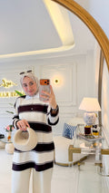 Kahve Çizgili Takım -3213
