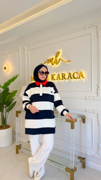 Lacivert Çizgili Sweat -170394