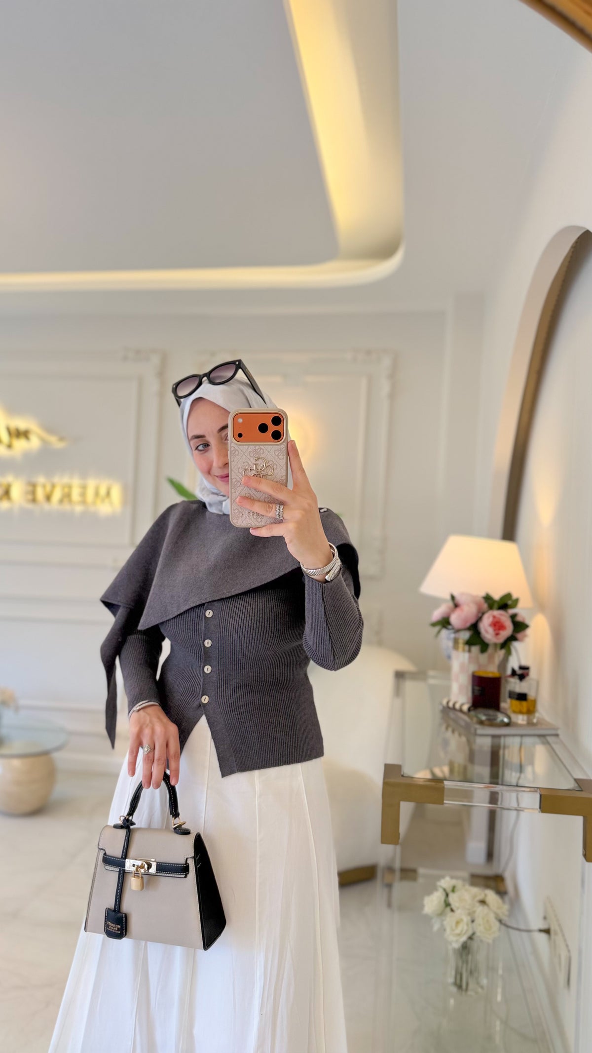 Gri Fitilli Düğmeli Kısa Hırka-146029