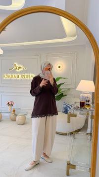 Kahverengi Dantelli Oysho Tunik