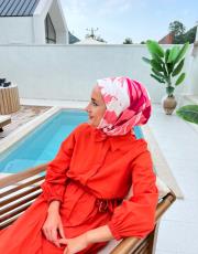 fuşya twill eşarp ahu 2