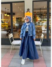 lacivert 4115 paraşüt etek lacivert 2