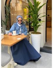 lacivert 4115 paraşüt etek lacivert 4