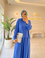 mavi saks modal etekli takım 2