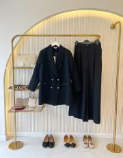 siyah krep plazzo pantolon