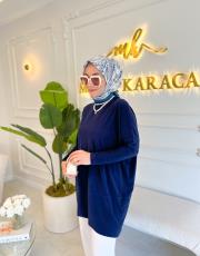 lacivert ipek makas tunik 2