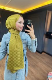 zeytin yeşili qoza desen şal