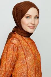 çikolata kahve kaz ayağı desen şal