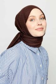 acı kahve kaz ayağı desen şal