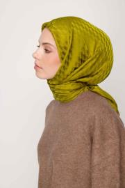 zeytin yeşili qoza desen eşarp