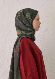 koyu yeşil hazel desen şal 2