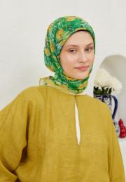 pastel sarı peach garden pamuk vual eşarp