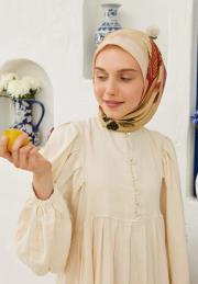 gül kurusu mila pamuk vual eşarp