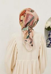 gül kurusu mila pamuk vual eşarp 2