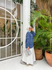  indigo 4285 modal kurdele detaylı tunik