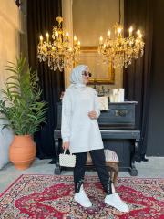 bej 4296 inci çiçekli modal tunik 2