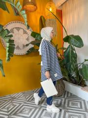  indigo 2739 oversize mk çizgili sweatshirt 2