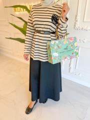 bej 2689 gül motifli sweat