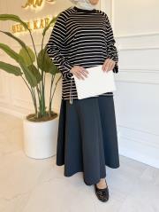 siyah 2709 gold düğme detaylı sweatshirt