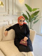 siyah 1102 çift yan verev tunik 2