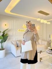 vizon 1102 çift yan verev tunik