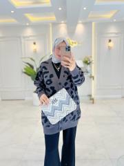 füme 40927 yumoş desenli hırka