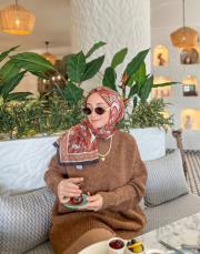 kahve 50516 simli yumoş kazak 3