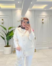 ekru 40936 angora bomber ceket