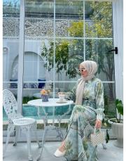 yeşil 1351 gömlek elbise