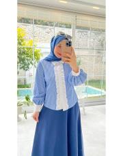 mavi 2990 çizgili fırfırlı gömlek 3