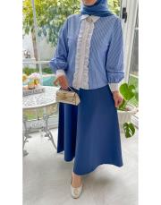  indigo 2348 scuba fermuarlı etek