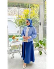  indigo 2348 scuba fermuarlı etek 2