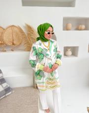 yeşil cell desenli gömlek